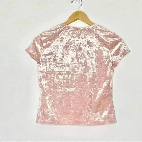 H&M Young and Fearless Pink Crushed Velvet crop Top medium Y2K velour - Picture 6 of 8